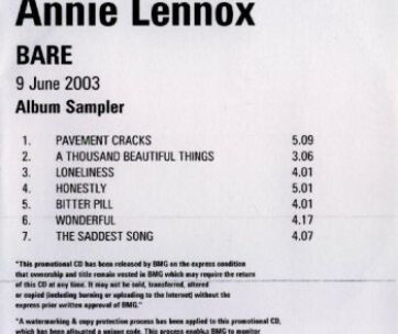 LENNOX, ANNIE - BARE + DVD